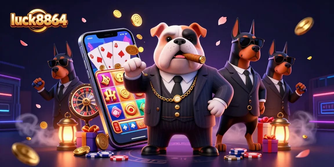 Engage in thrilling action at luck8864 with 3D cartoon mafia characters and dynamic casino elements