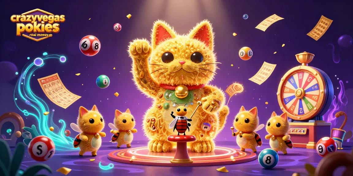 Engage with crazyvegas pokies real money australia featuring dynamic golden fireflies and vibrant casino elements.