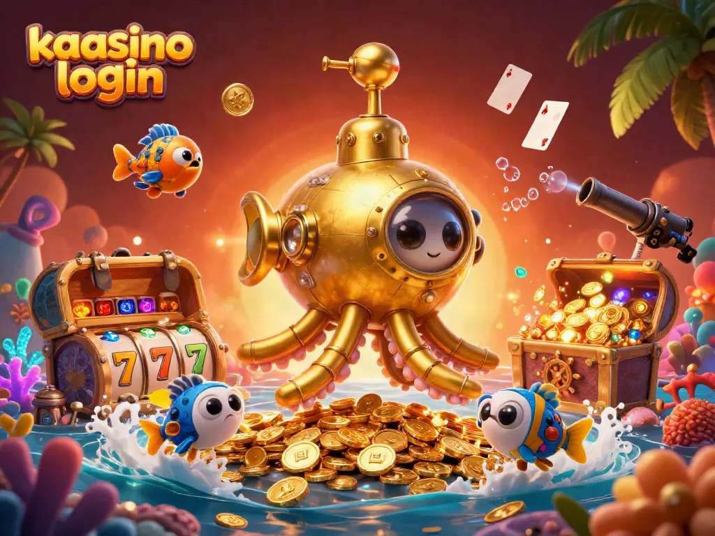 Engage with exciting games at kaasino login featuring golden kraken amid rich casino elements.