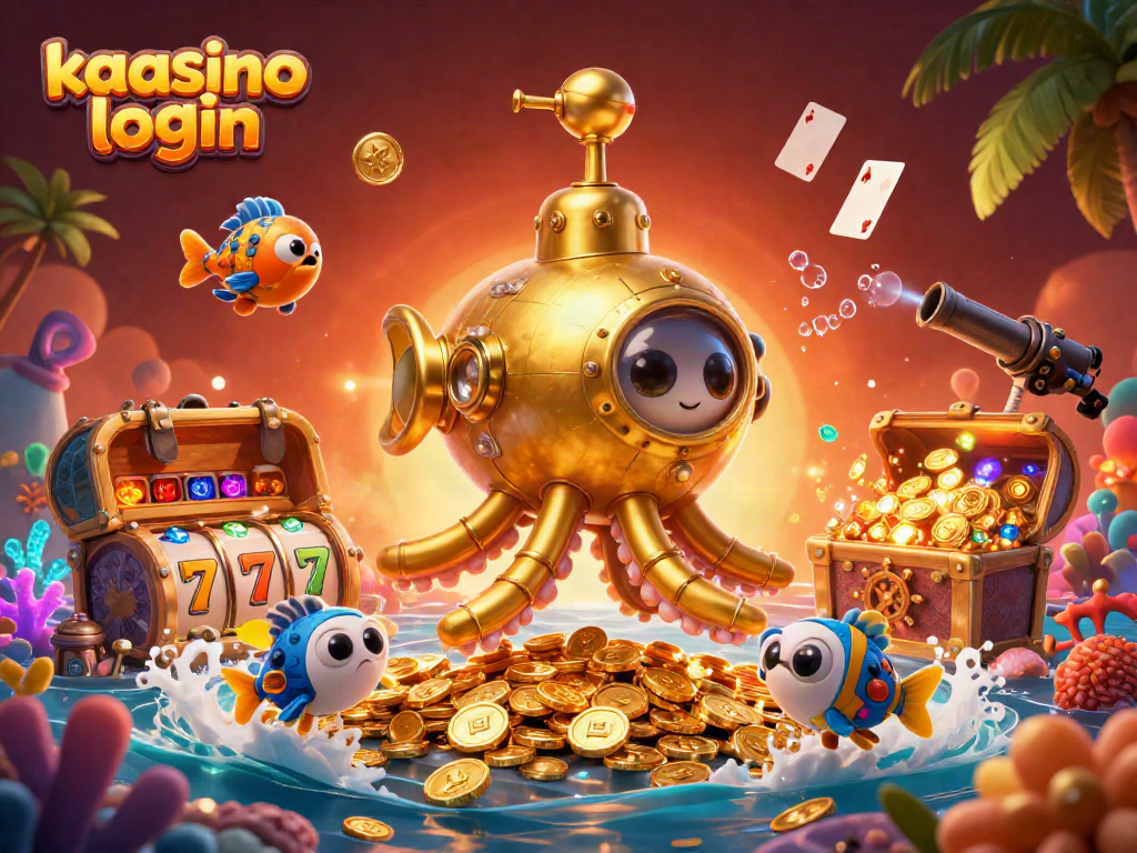 Engage with exciting games at kaasino login featuring golden kraken amid rich casino elements.