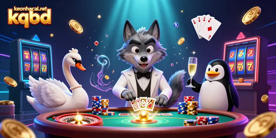 Experience thrilling action with keonhacai.net kqbd, featuring a luxurious baccarat scene and dynamic characters.